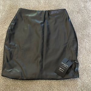 NWT NVGTN black leather skirt- small